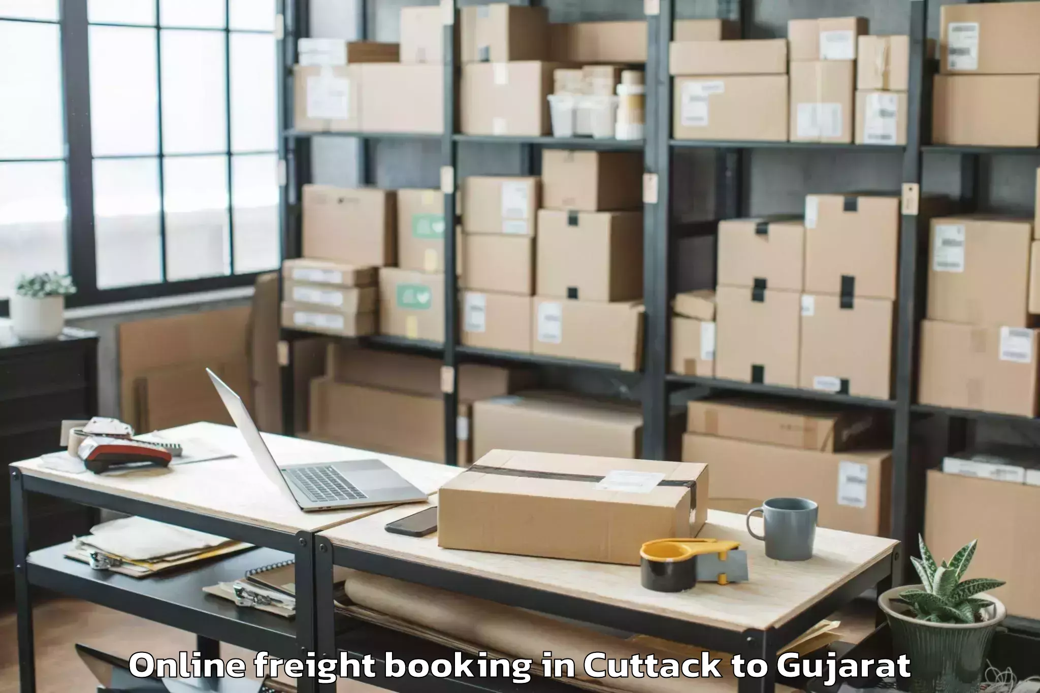 Book Cuttack to Halvad Online Freight Booking Online